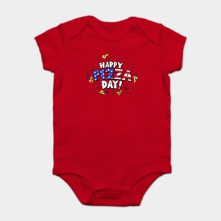 4th Of July Pizza Celebration Patriotic American Fun Slogan Baby Bodysuit